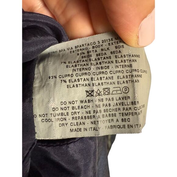 Etro Italian Silk Geometric Print 3/4 Sleeve Sheath Dress Size 8 - Picture 14 of 16